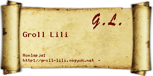 Groll Lili névjegykártya